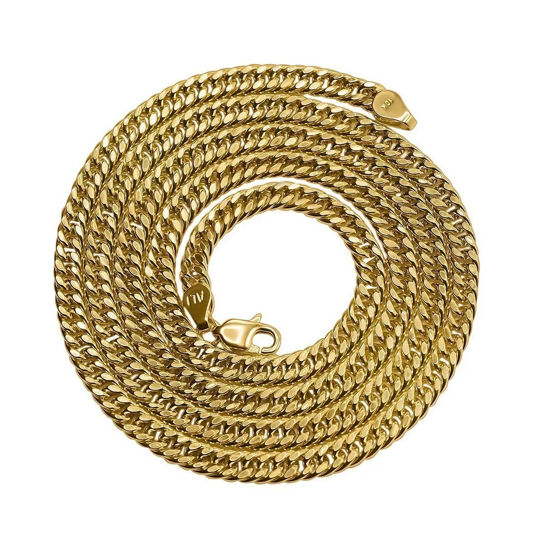 10k Yellow Gold Hollow Cuban Link Chain 6.75 mm