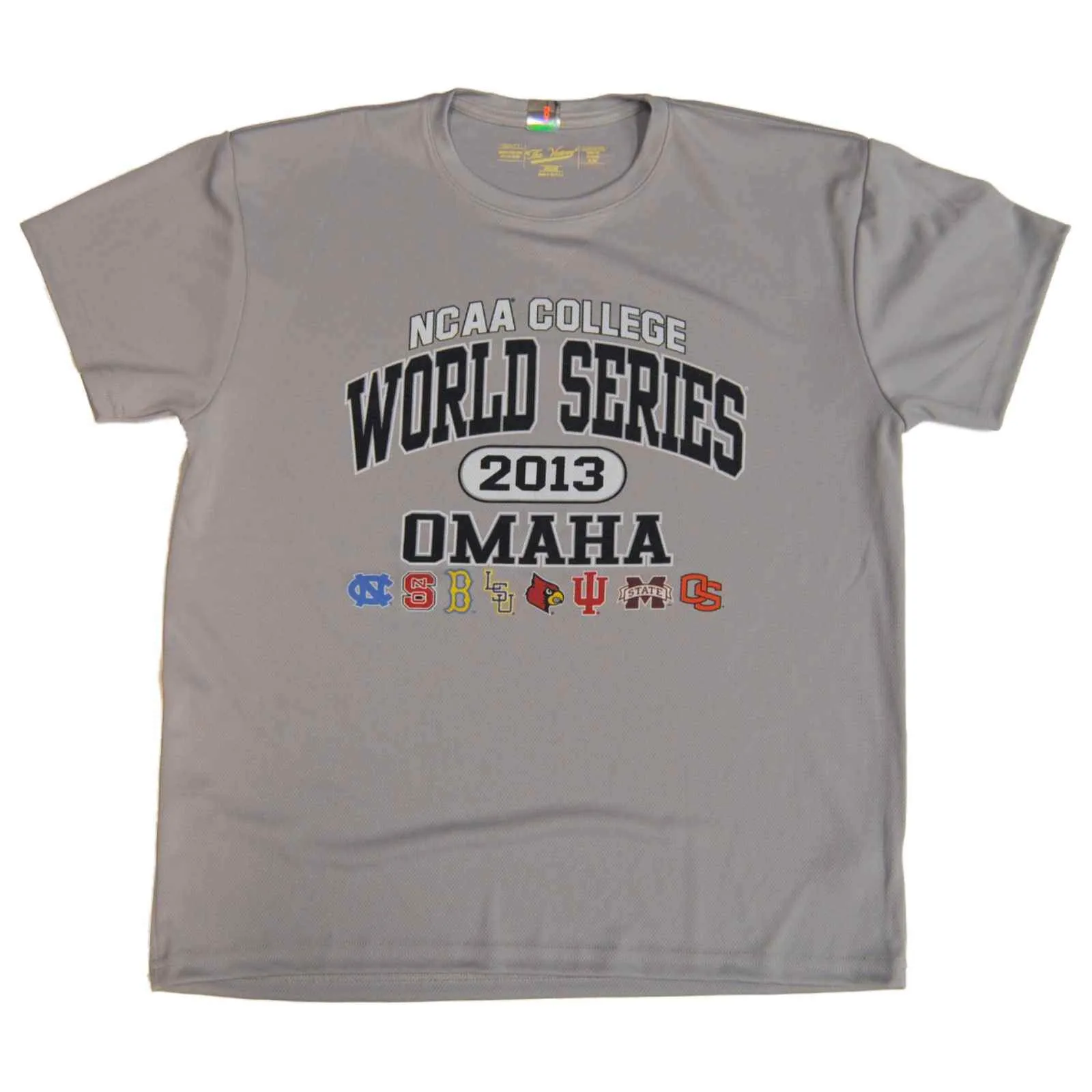 2013 College World Series Teams Omaha Baseball Performance Gray T-Shirt