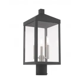 3 Lt Scandinavian Gray Post Top Lantern