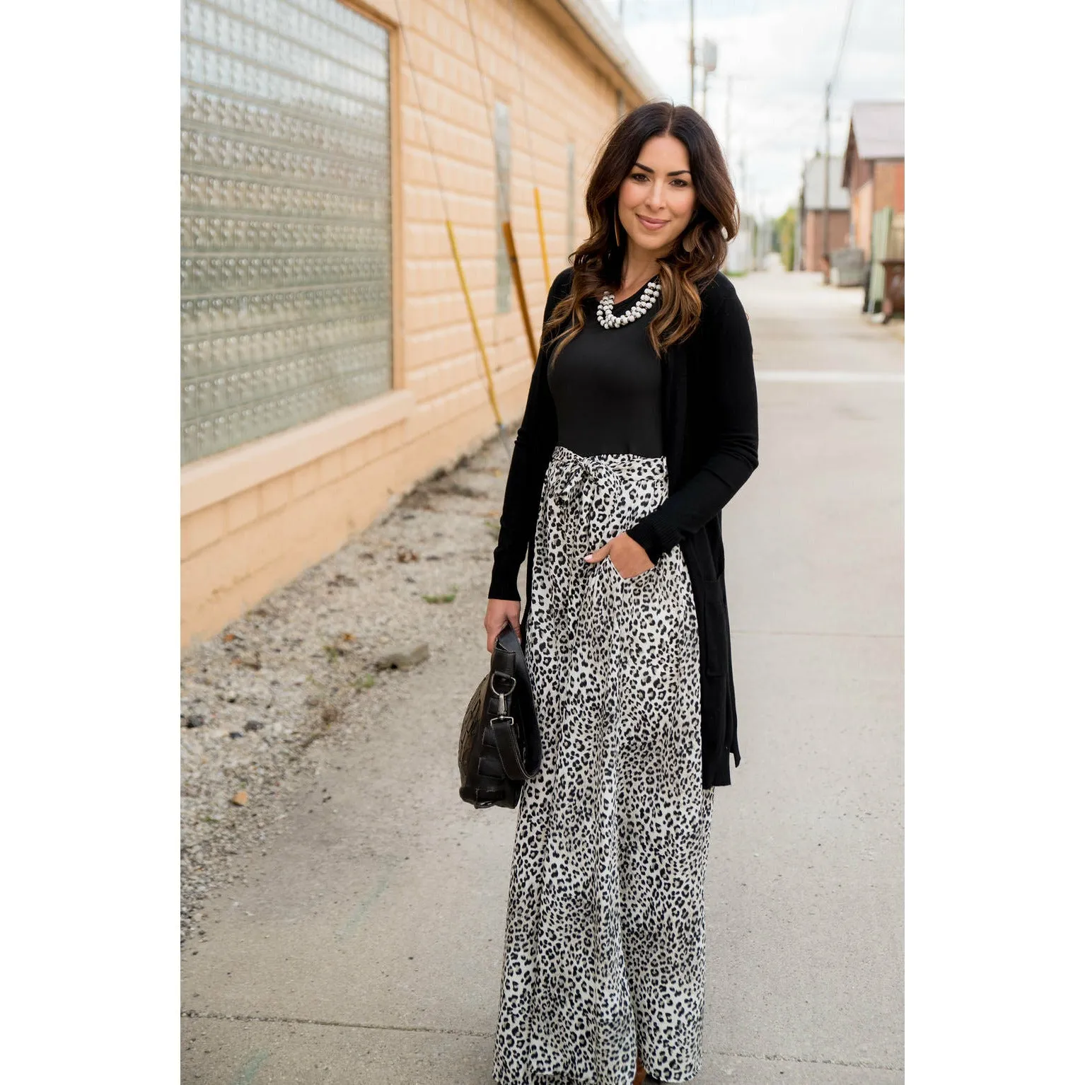 3/4 Sleeve Leopard Bottom Maxi