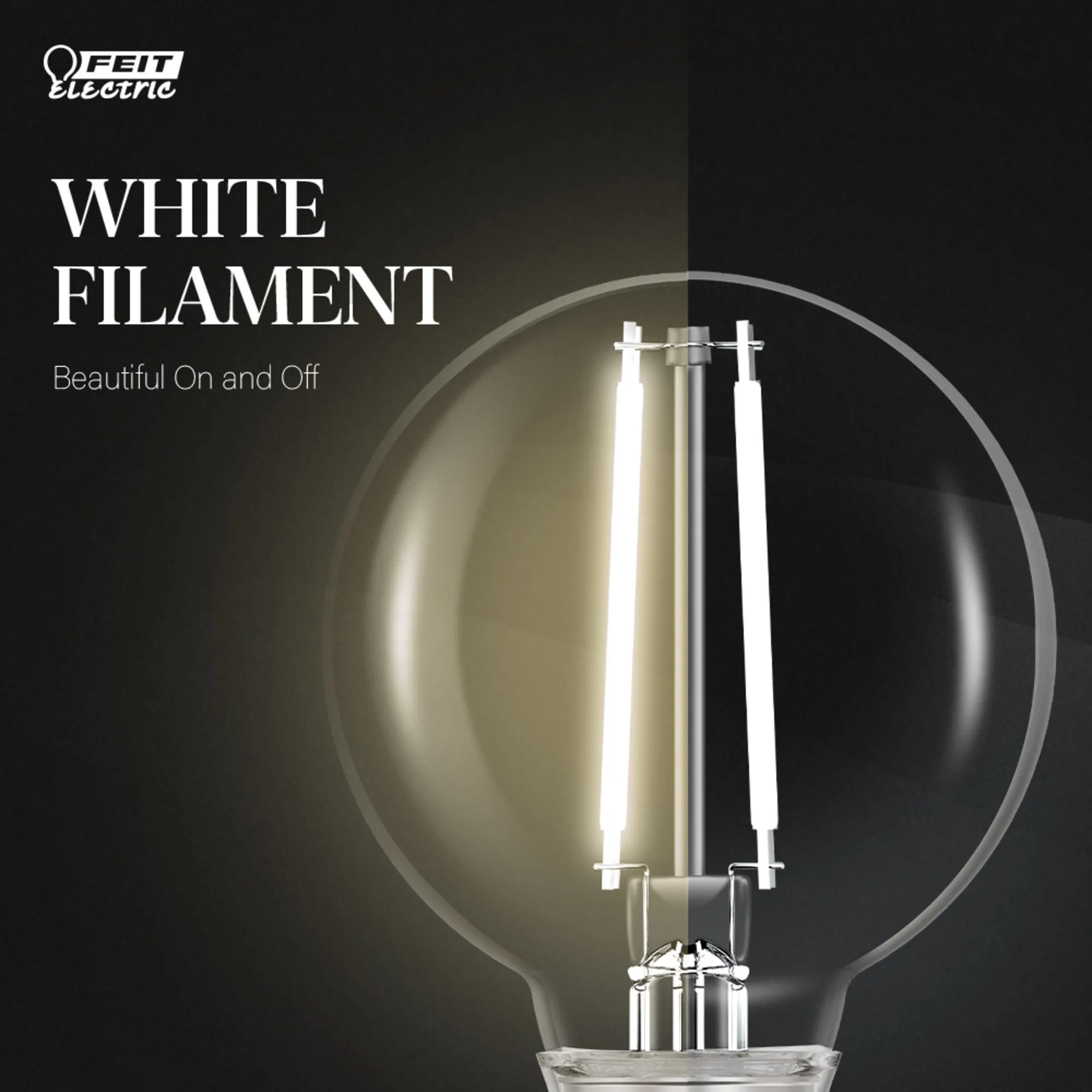 3.8W (40W Equivalent) Soft White (2700K) Globe Shape (E26 Base) Exposed White Filament LED Bulb (3-Pack)