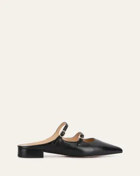 ADELE DRESS FLATS BLACK LEATHER