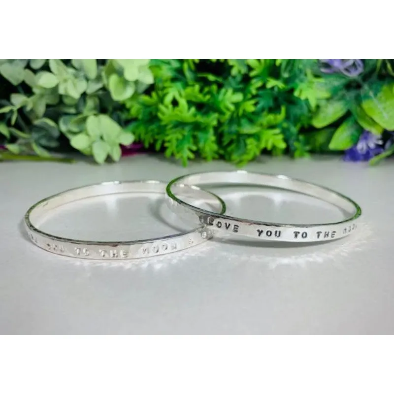 Affirmation Bangle - "Love you to the Moon and Back"