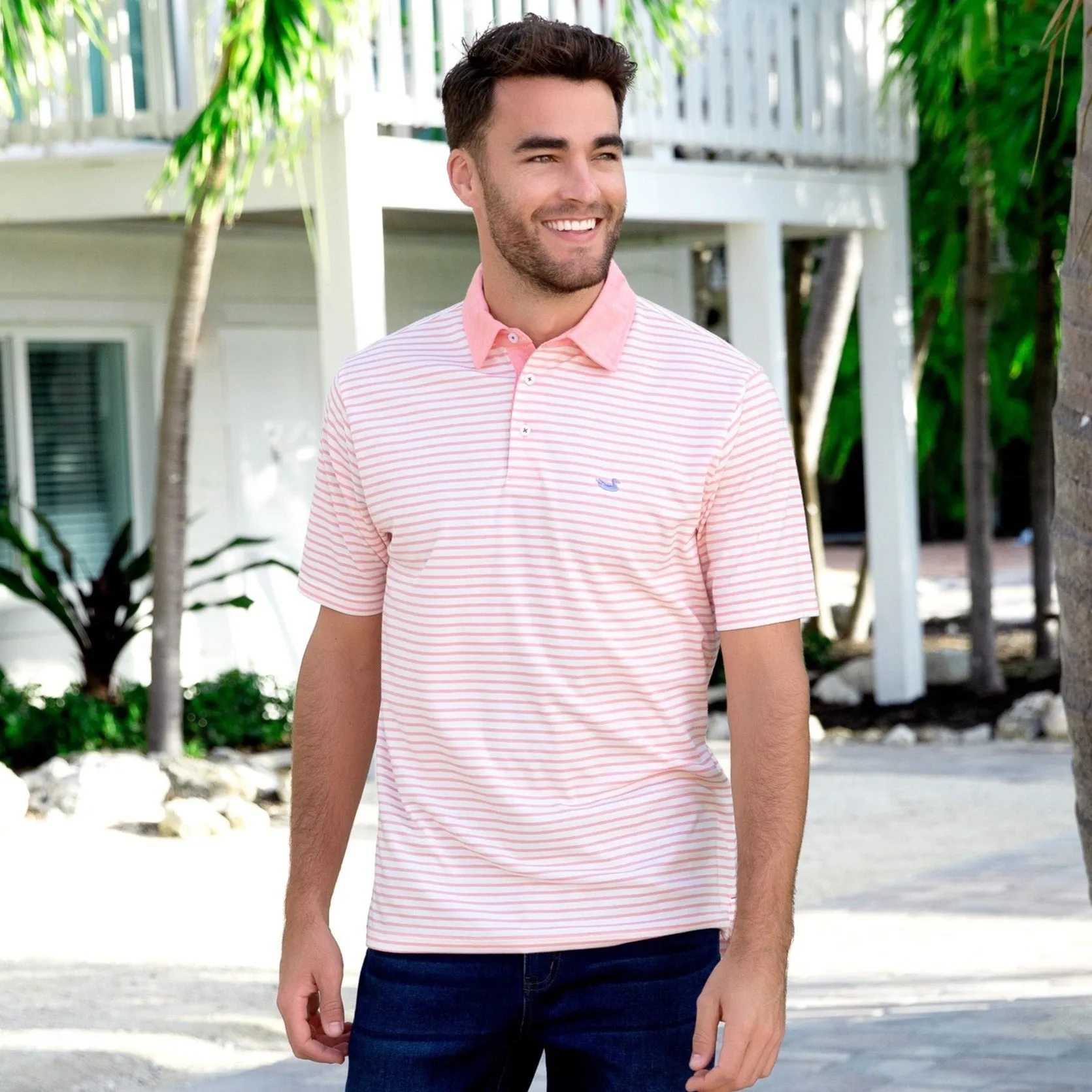 Albany Flats Stripe Polo