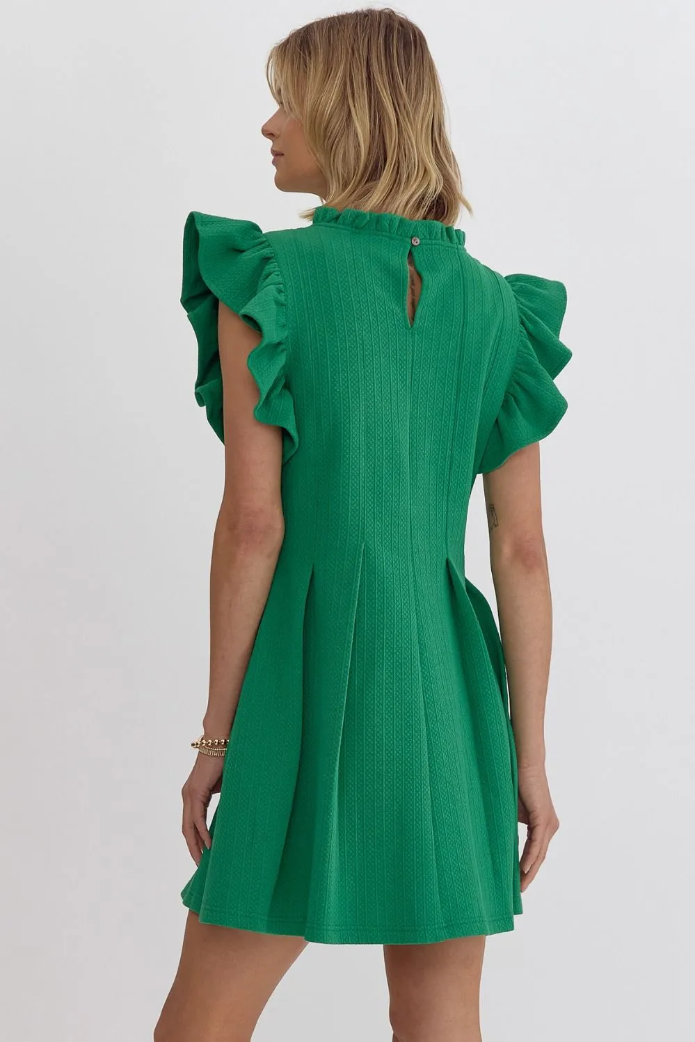 All the Small Things Textured Pleated Dress