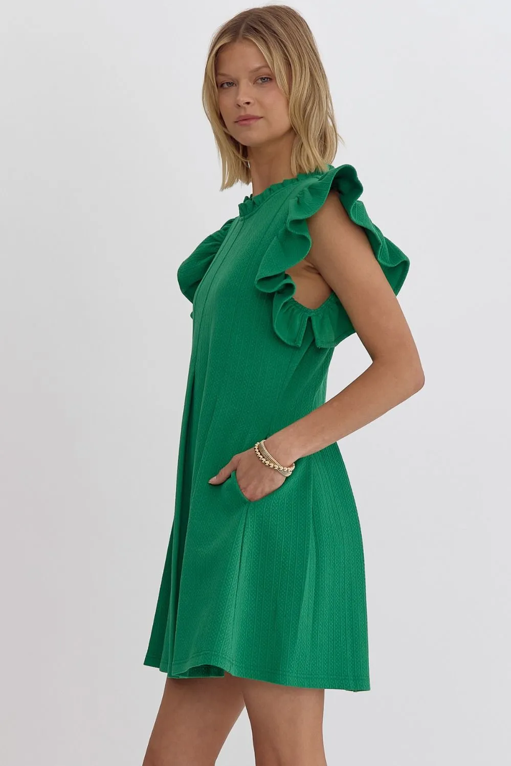 All the Small Things Textured Pleated Dress