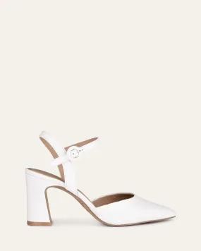 ALTON MID HEELS WHITE RAFFIA