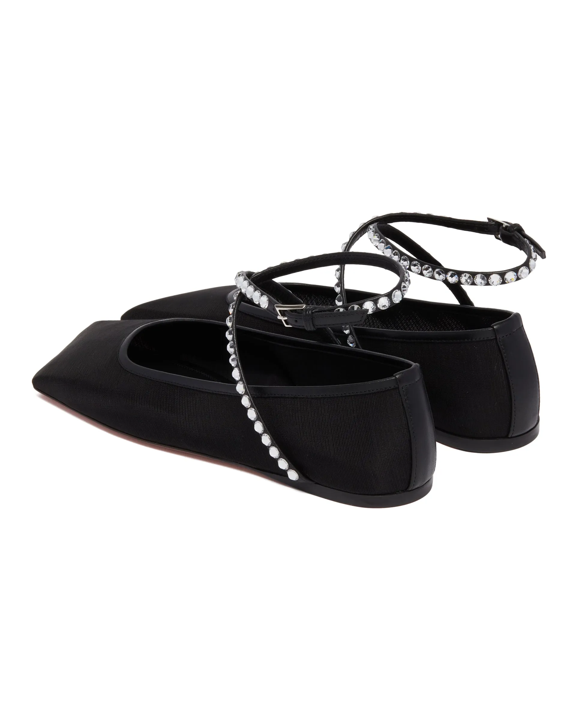 Ane Black Mesh Flats