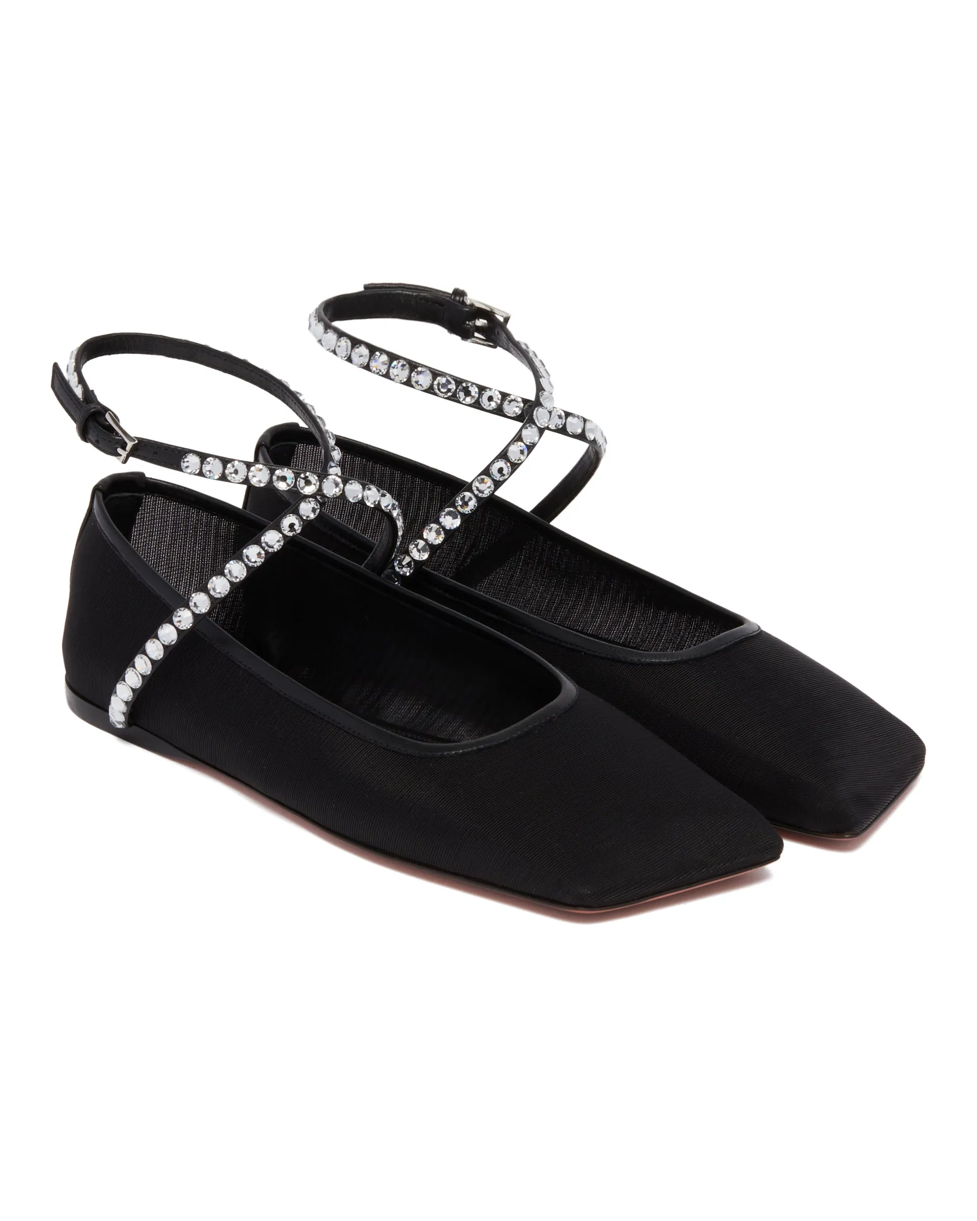 Ane Black Mesh Flats