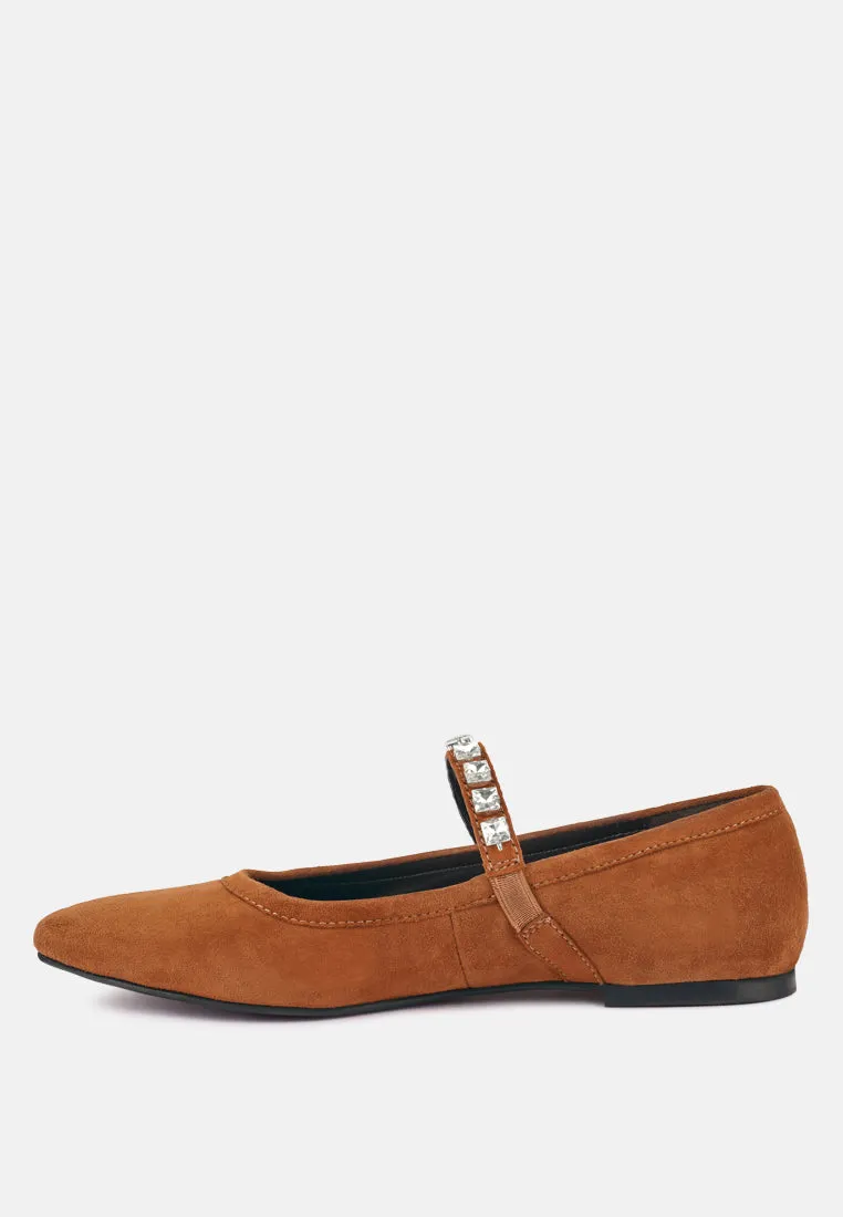 Assisi Fine Suede Maryjane Ballet Flats