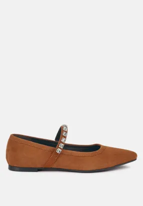 Assisi Fine Suede Maryjane Ballet Flats