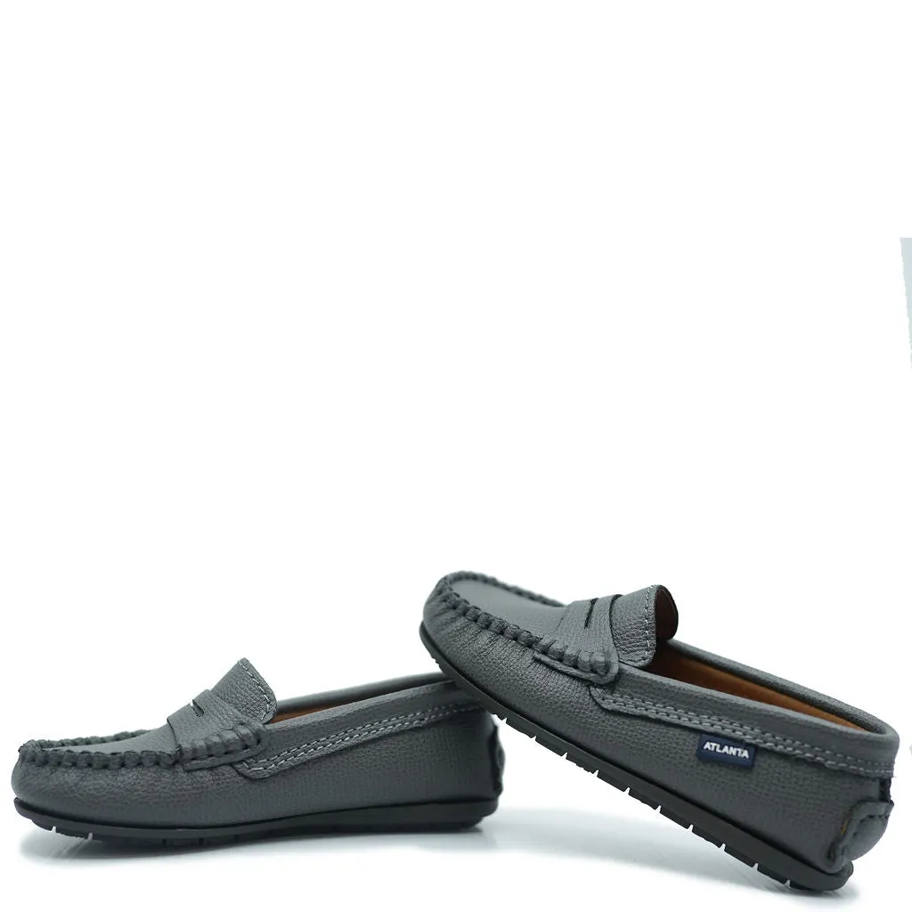 Atlanta Mocassin Gray Grain Penny Loafer