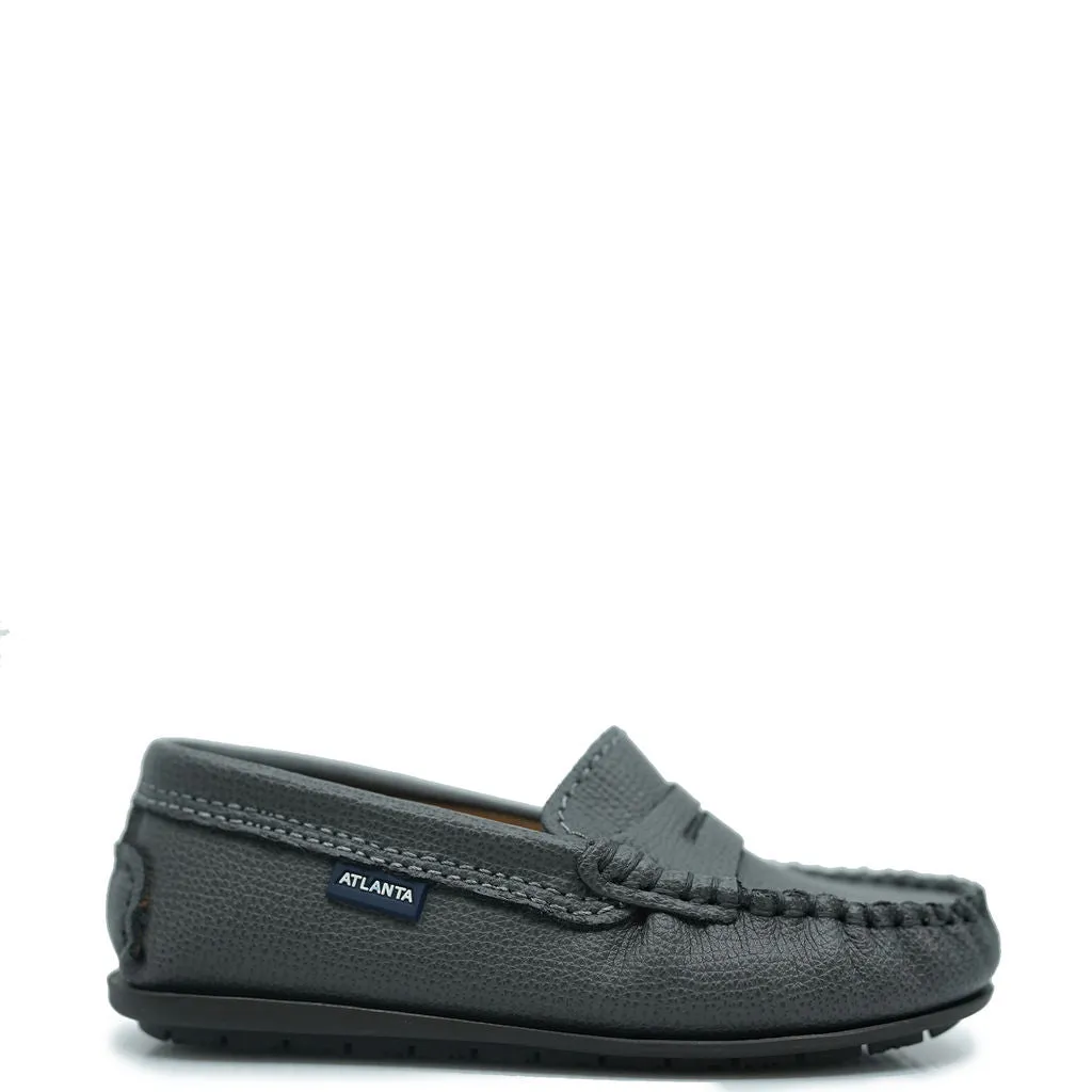 Atlanta Mocassin Gray Grain Penny Loafer