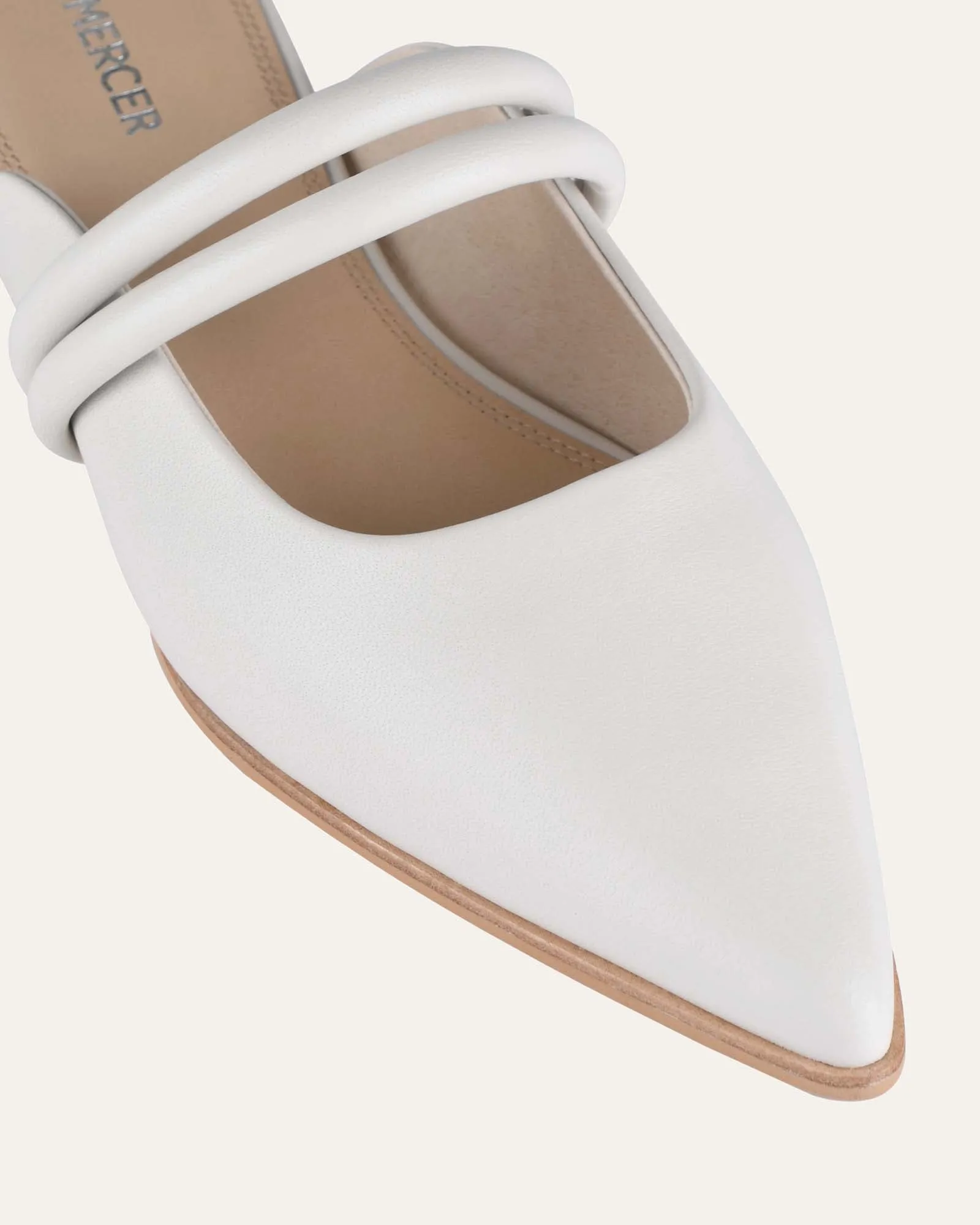 ATLAS CASUAL FLATS OFF WHITE LEATHER