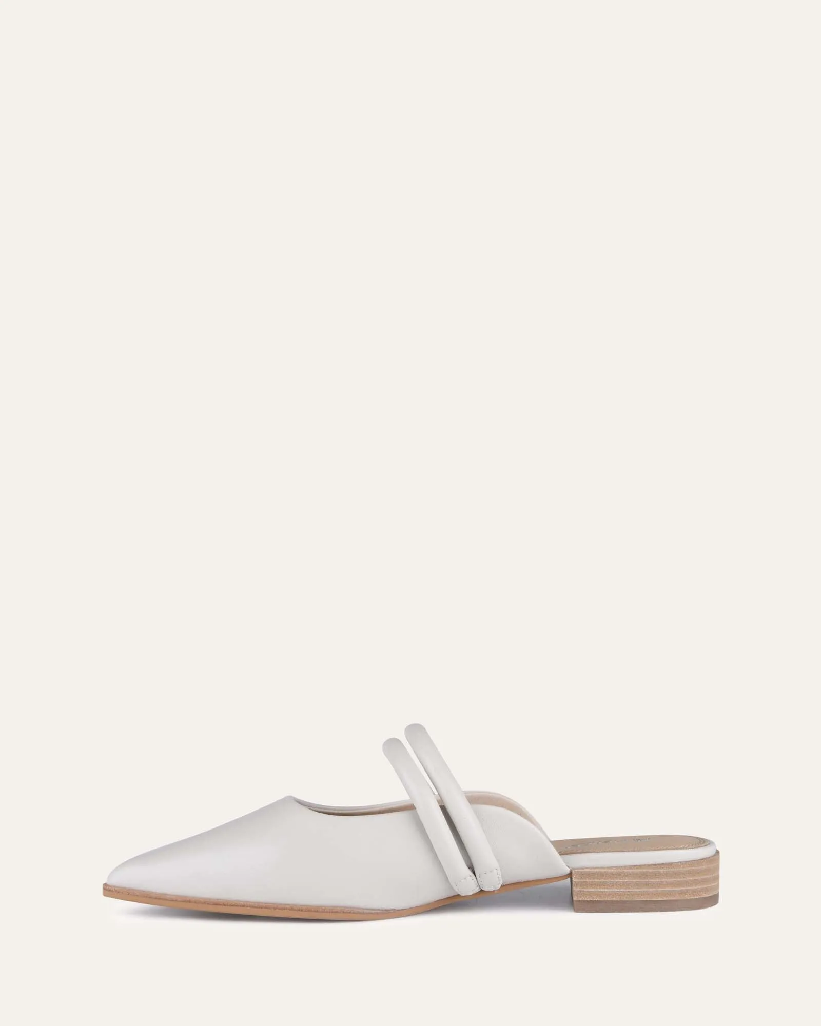 ATLAS CASUAL FLATS OFF WHITE LEATHER