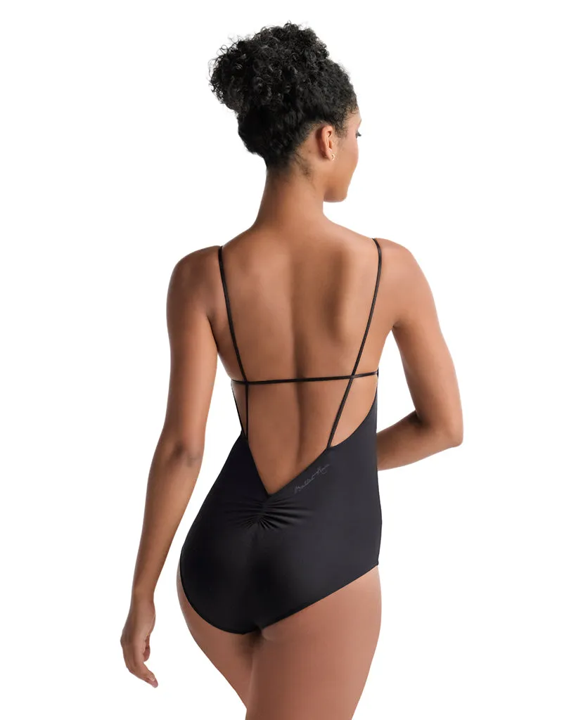 Ballet Rosa Calliope Laser Cut V Neck Strappy Back Open Back Camisole Leotard - Womens