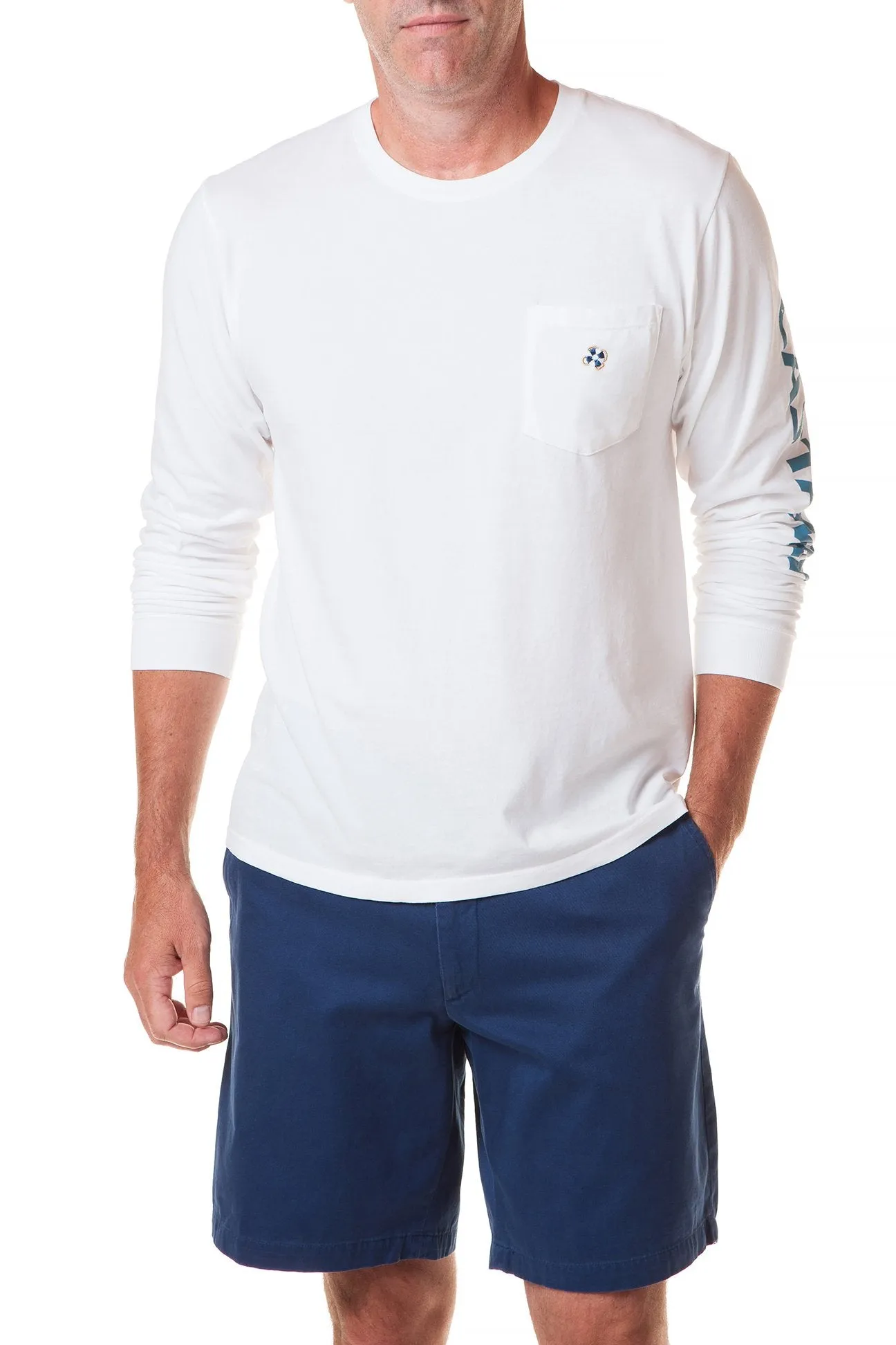 Beach Tee Long Sleeve White Castaway