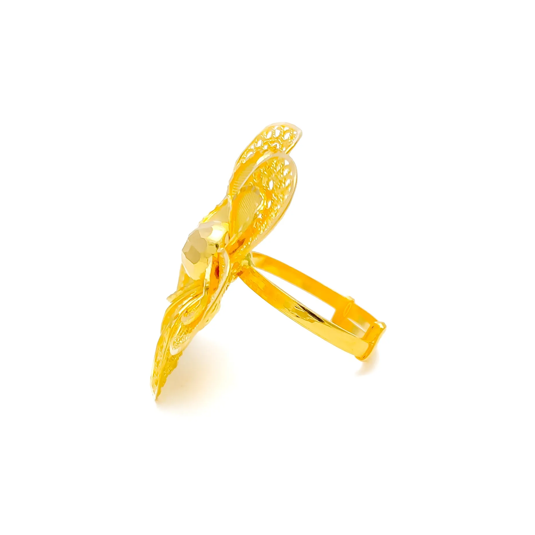 Beautiful Floral 22k Gold Statement Ring