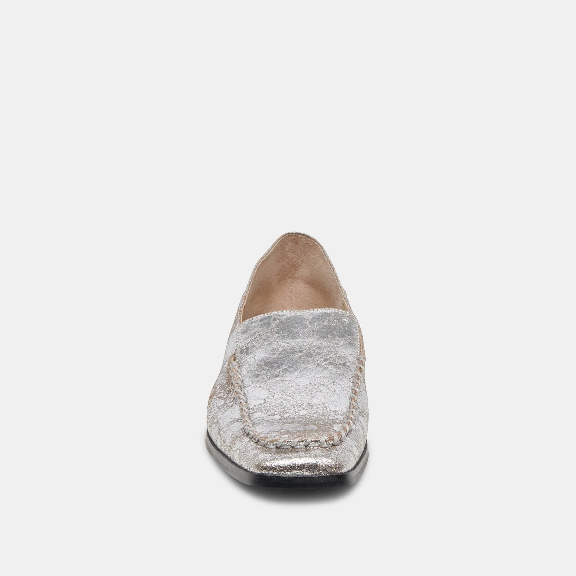 BENY WIDE FLATS SILVER DISTRESSED LEATHER