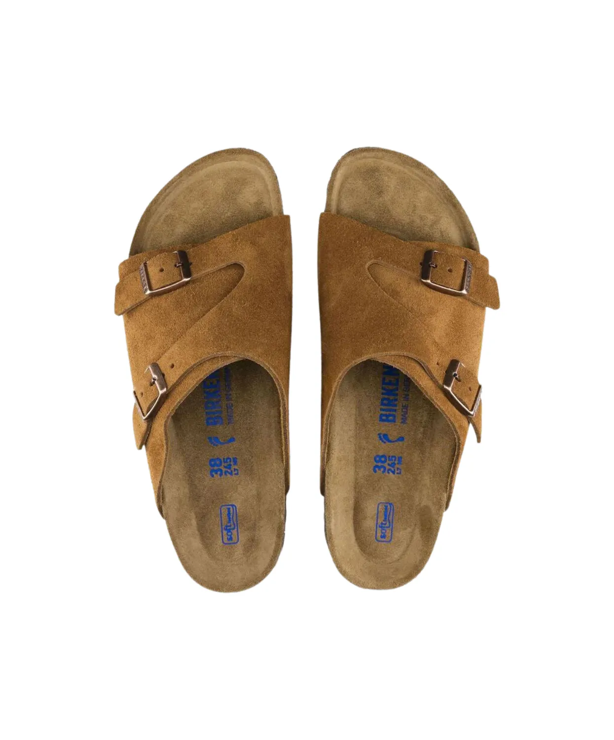 Birkenstock Zurich Suede Leather Mink Soft Footbed Sandals