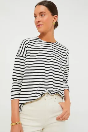 Black and White Stripe Kayne Tee