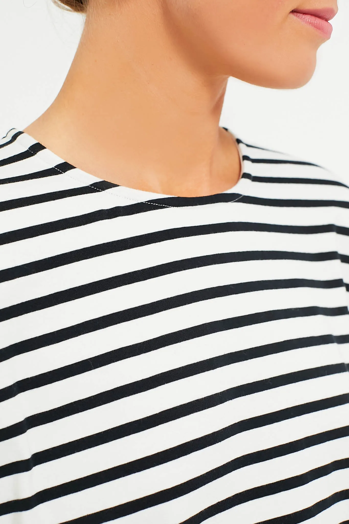 Black and White Stripe Kayne Tee