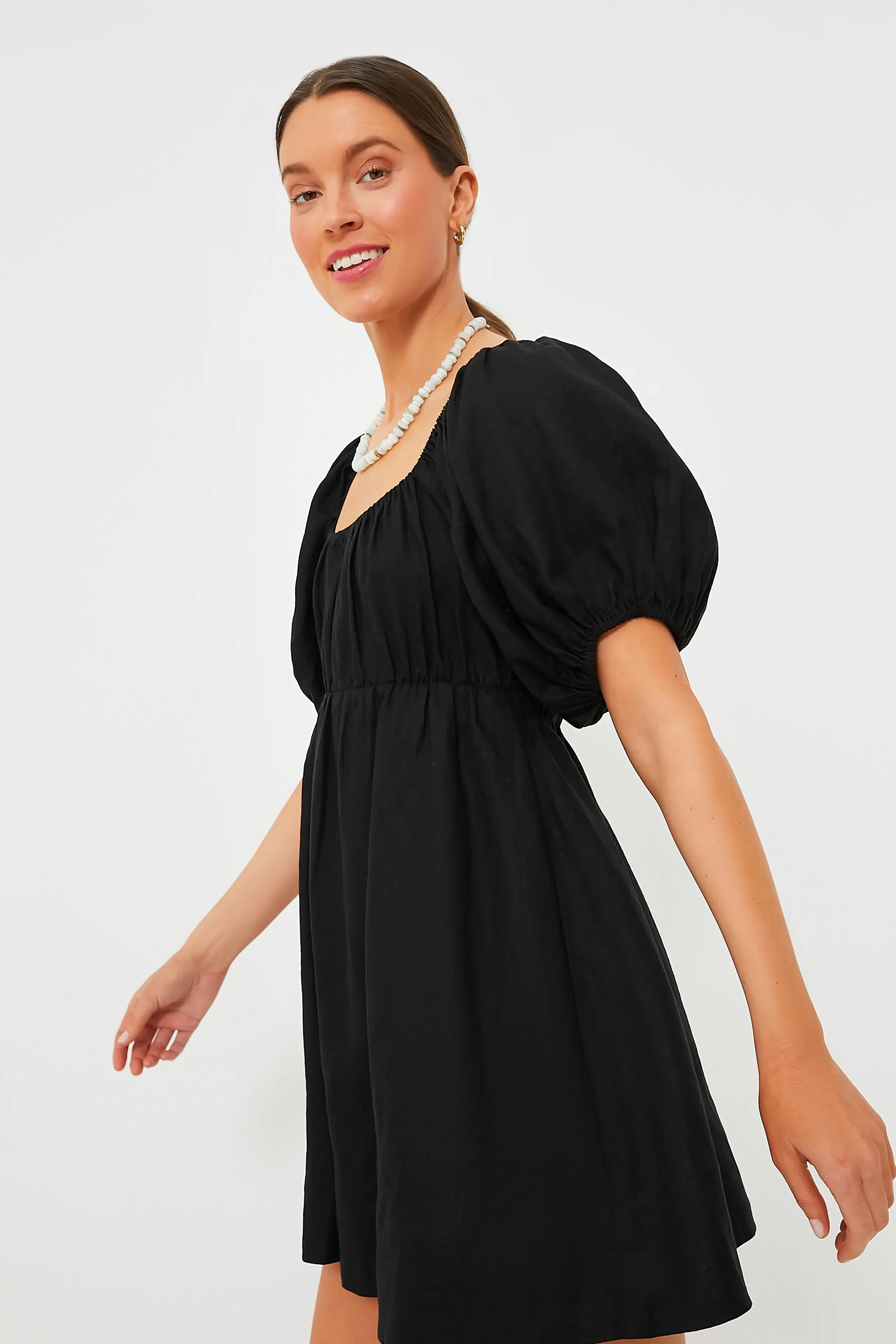 Black Ares Puff Sleeve Dress