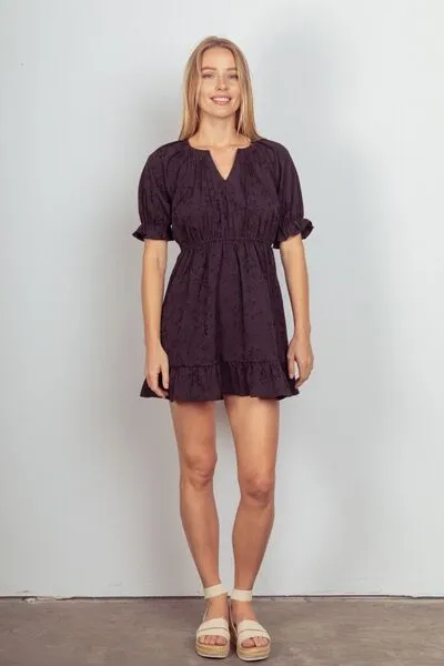 Black Eyelet Mini Dress