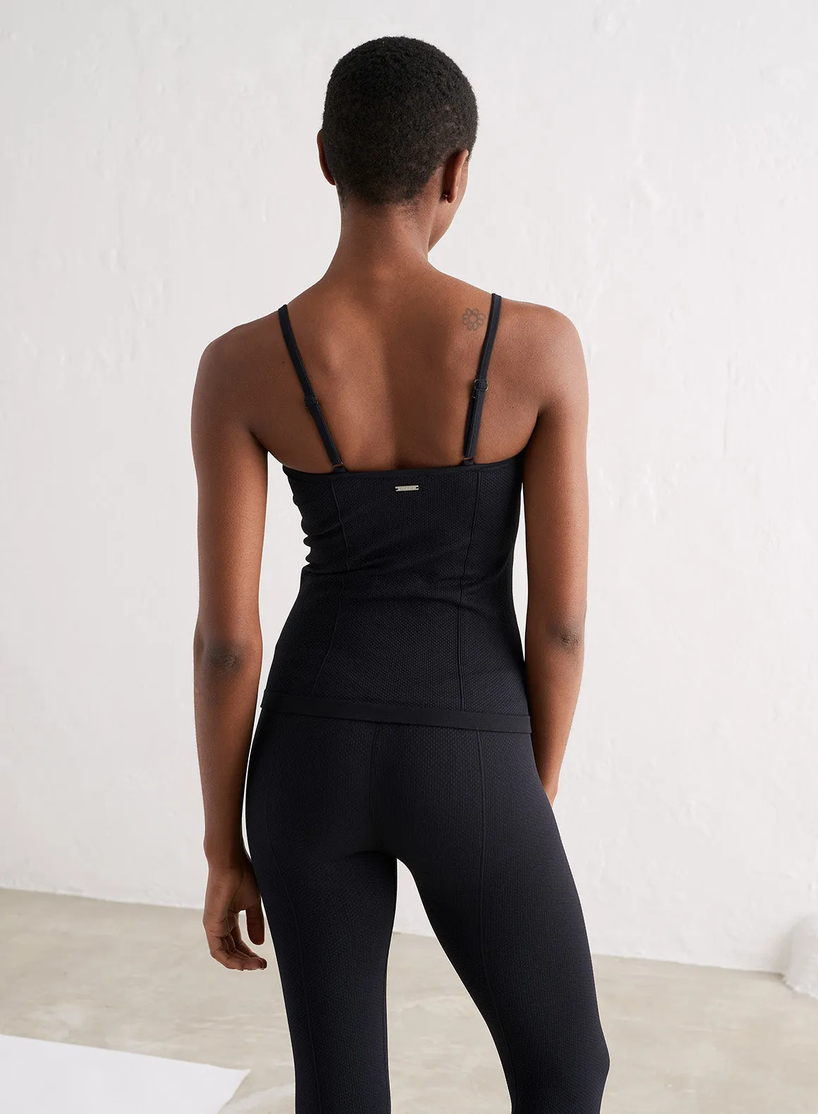 Black Luxe Seamless Strap Singlet