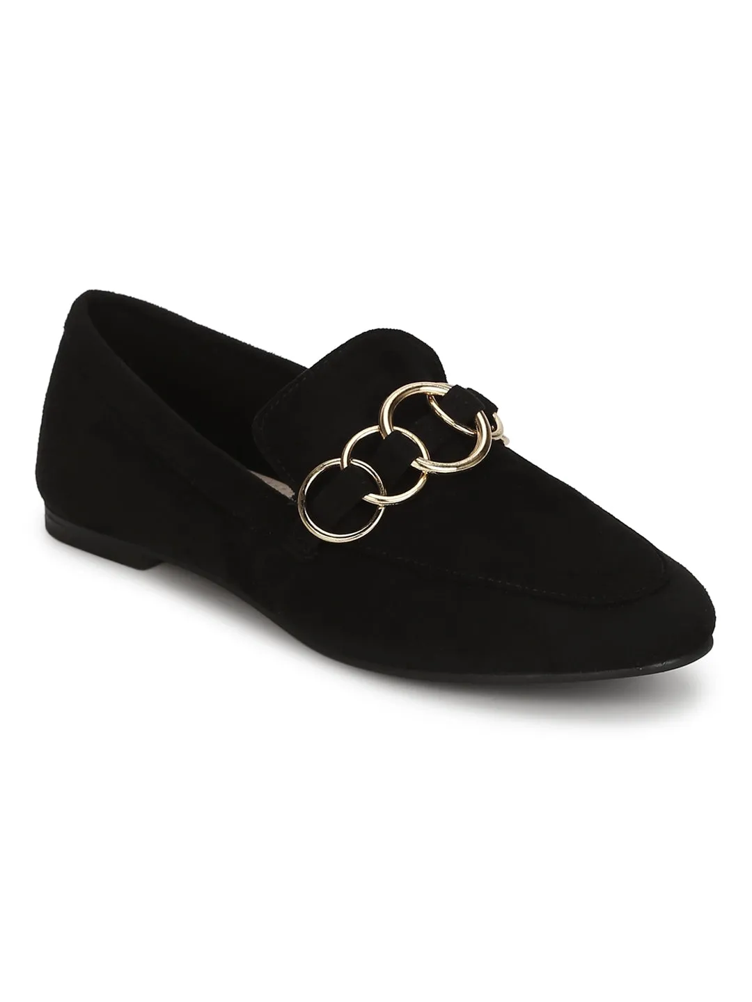 Black Micro Golden Chain Loafer