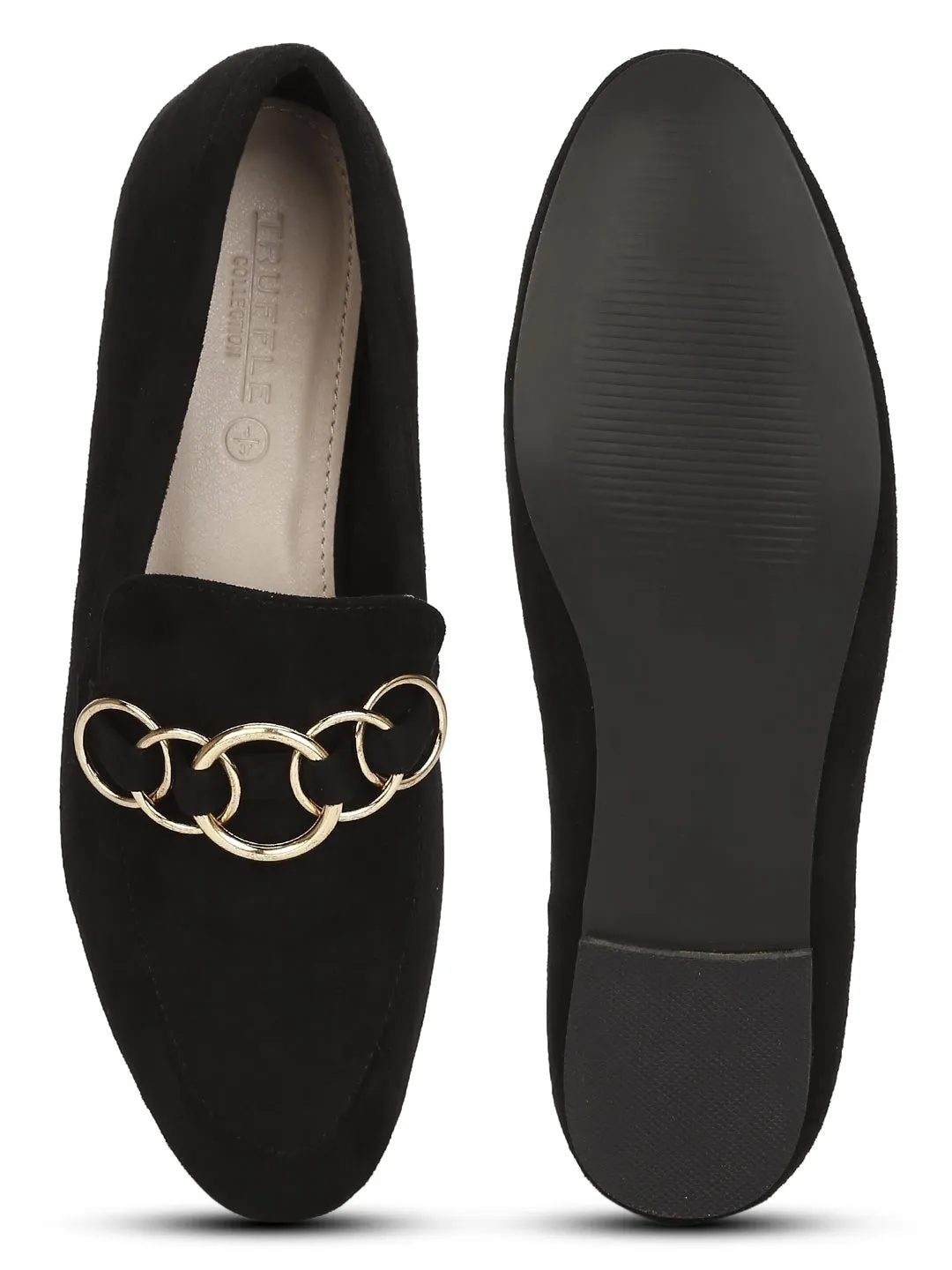 Black Micro Golden Chain Loafer