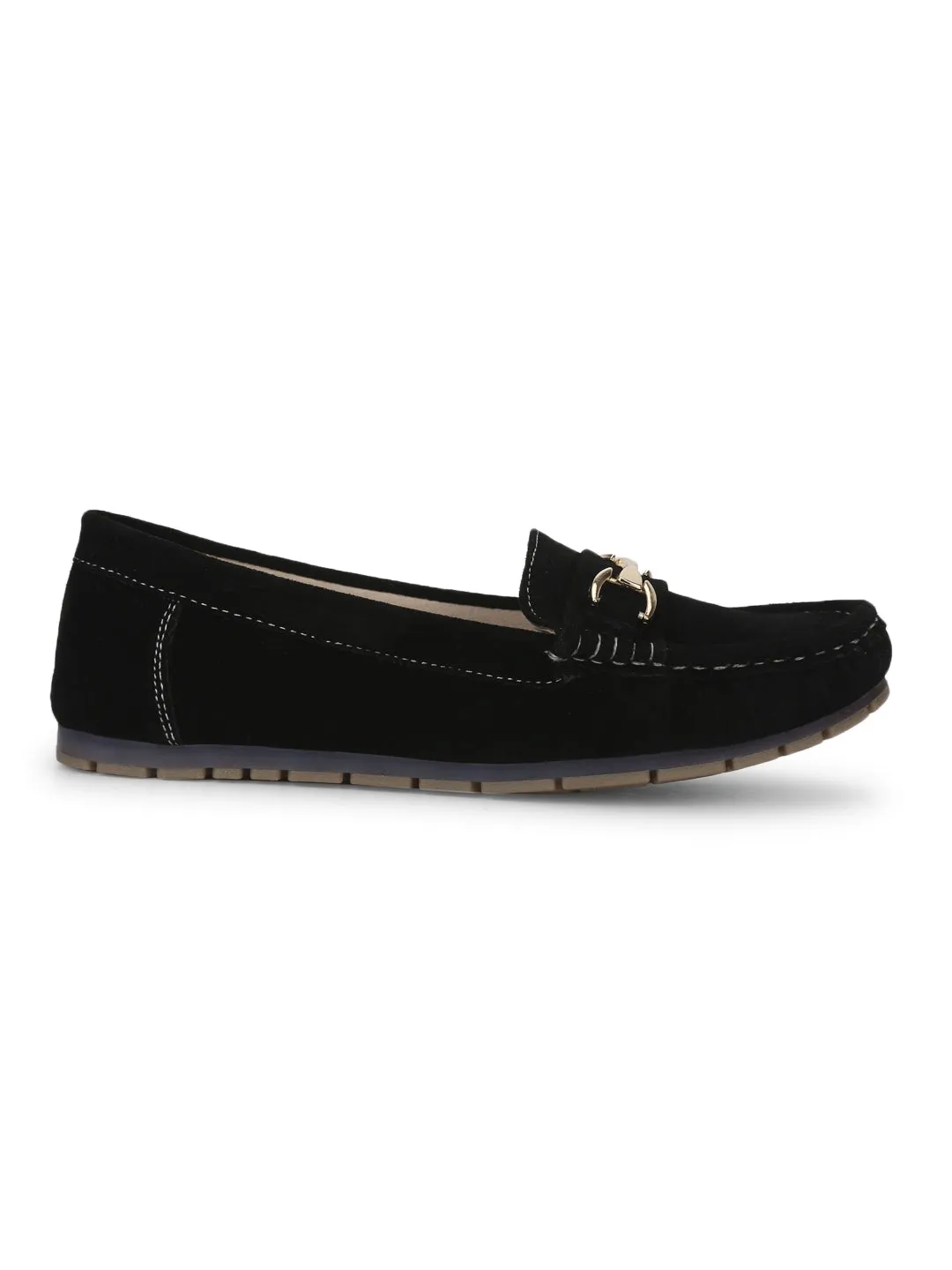 Black Micro Loafers With Chain