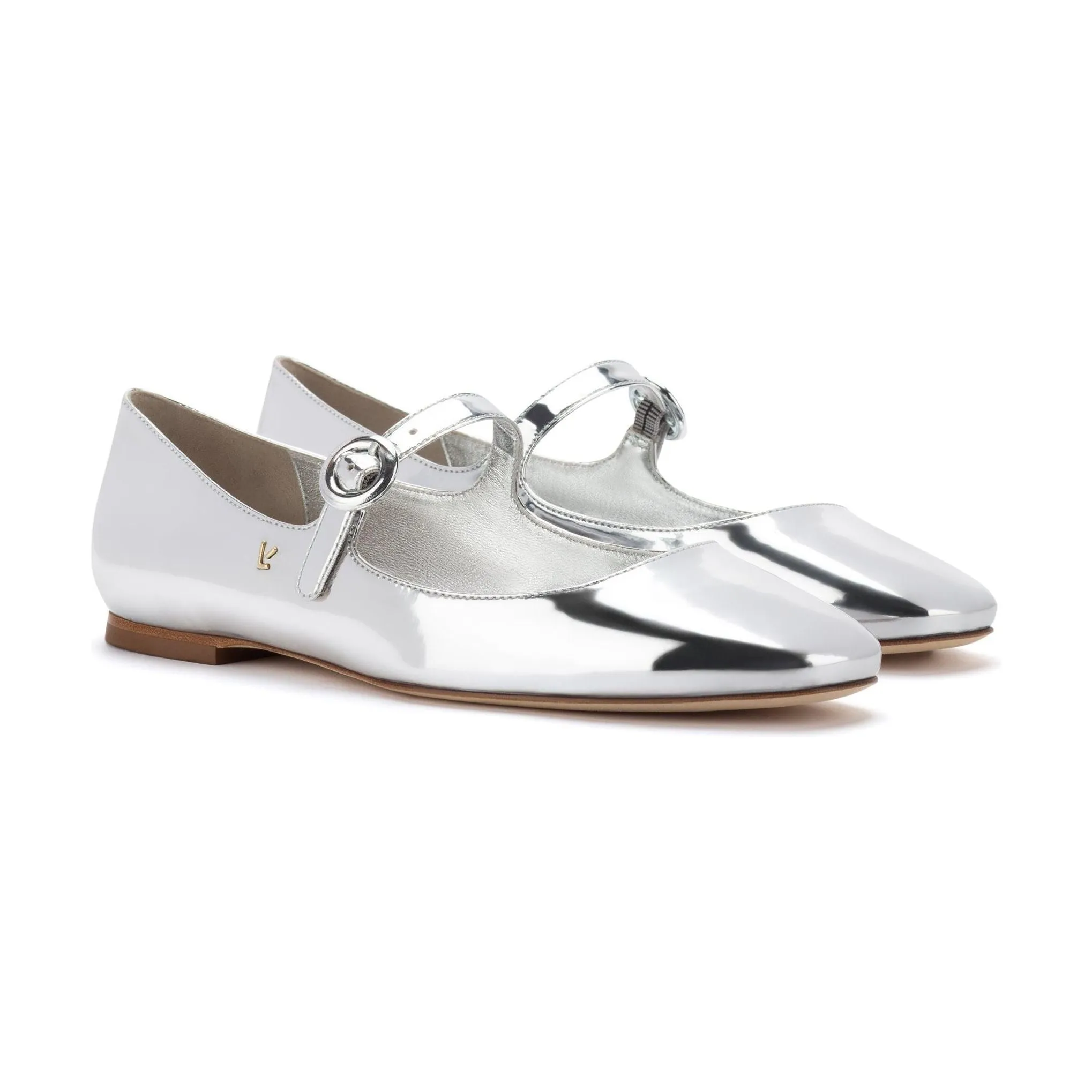 Blair Ballet Flat In Silver Specchio