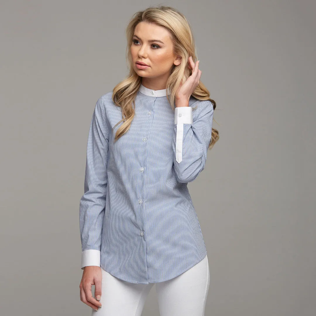 BLAIR STRIPE CONTRAST COLLAR STAND SHIRT - CT030