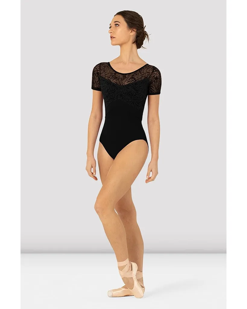 Bloch Vienna Scoop Back Mesh Short Sleeve Leotard - L3392 Womens