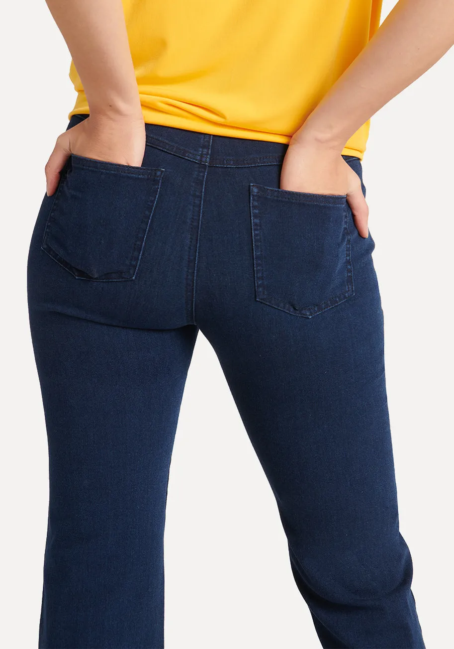 Boot-Cut | 4-Pocket Betabrand Yoga Denim (Dark Indigo)