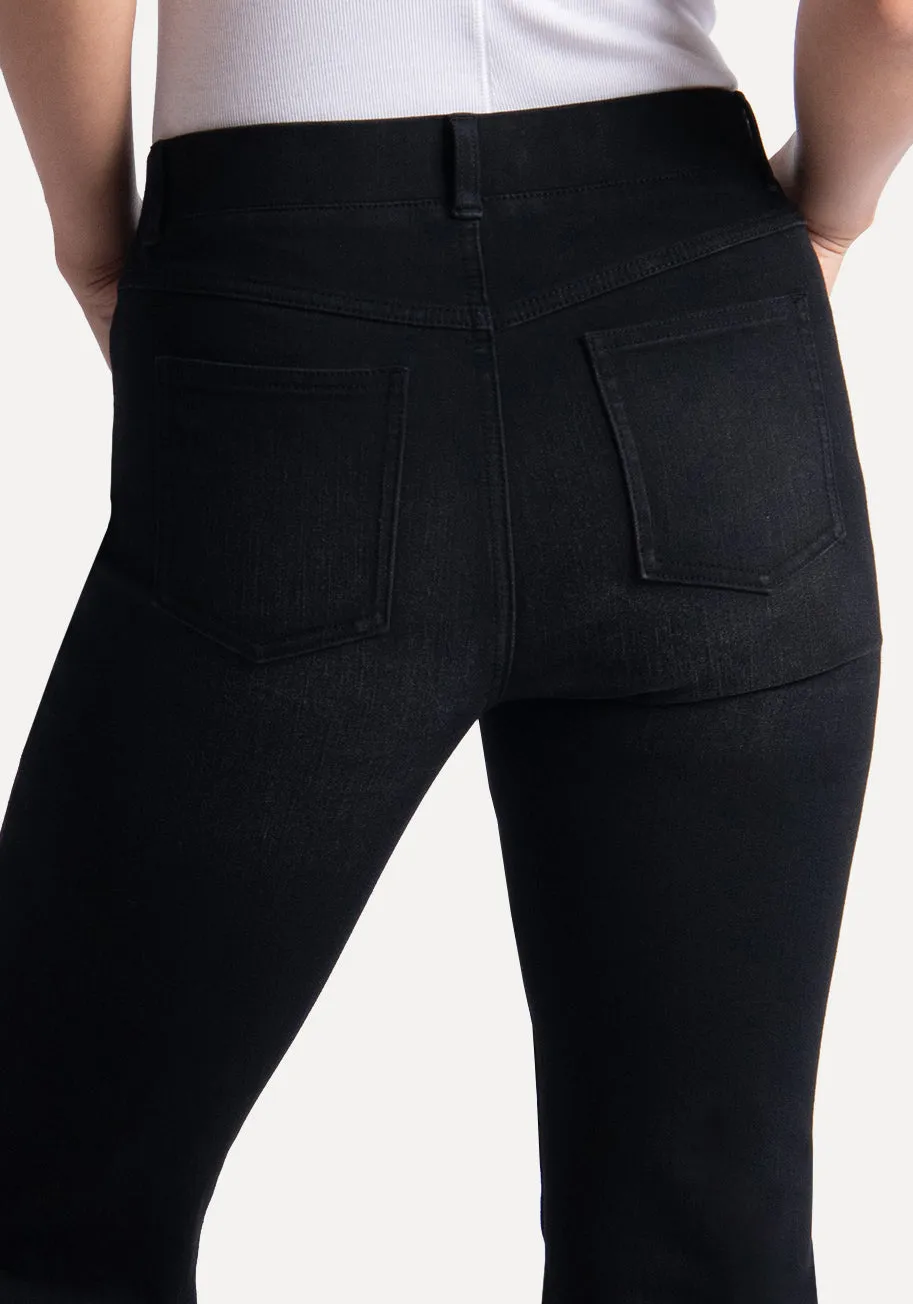 Boot-Cut | 4-Pocket Betabrand Yoga Denim (Washed Black)