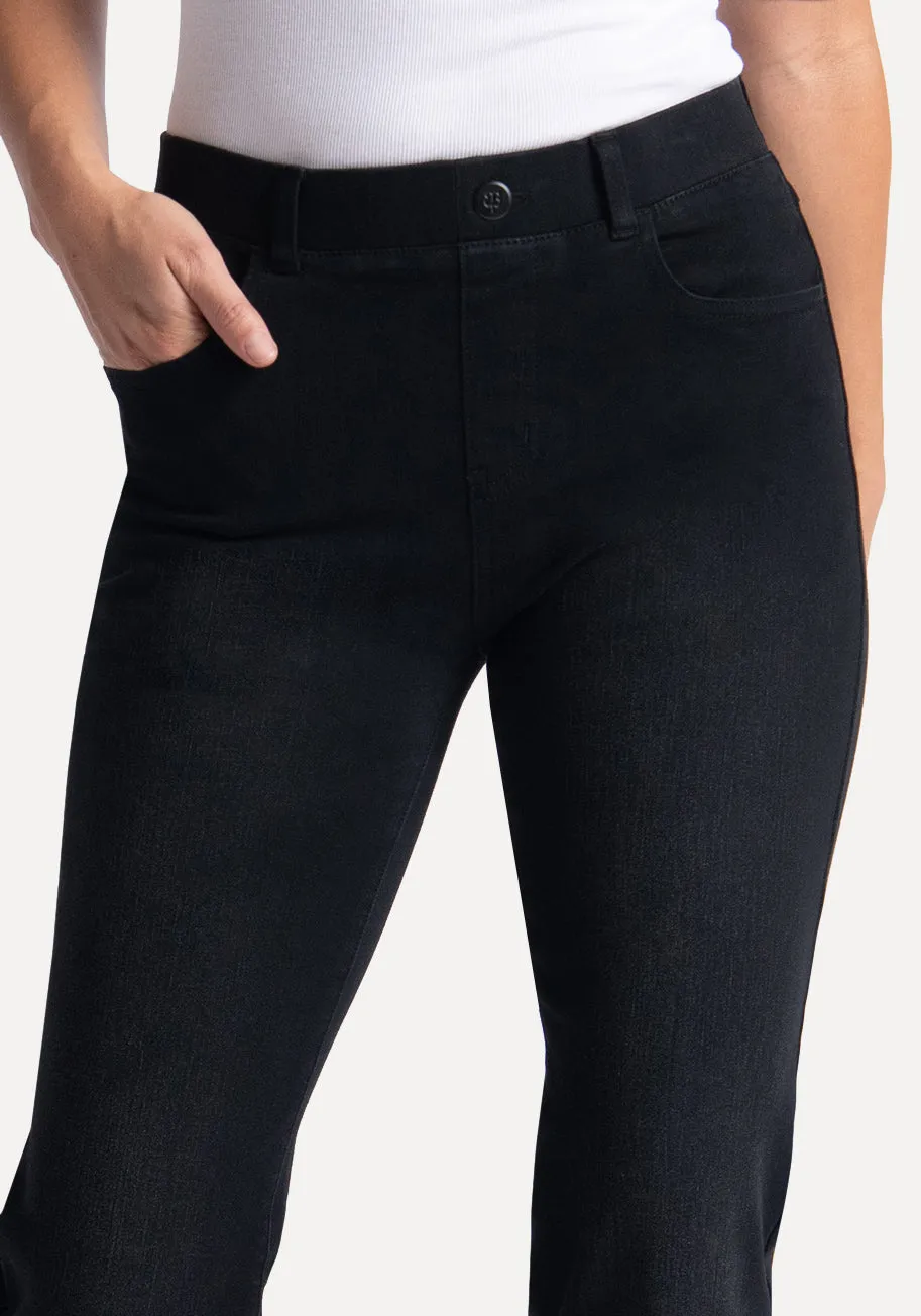 Boot-Cut | 4-Pocket Betabrand Yoga Denim (Washed Black)