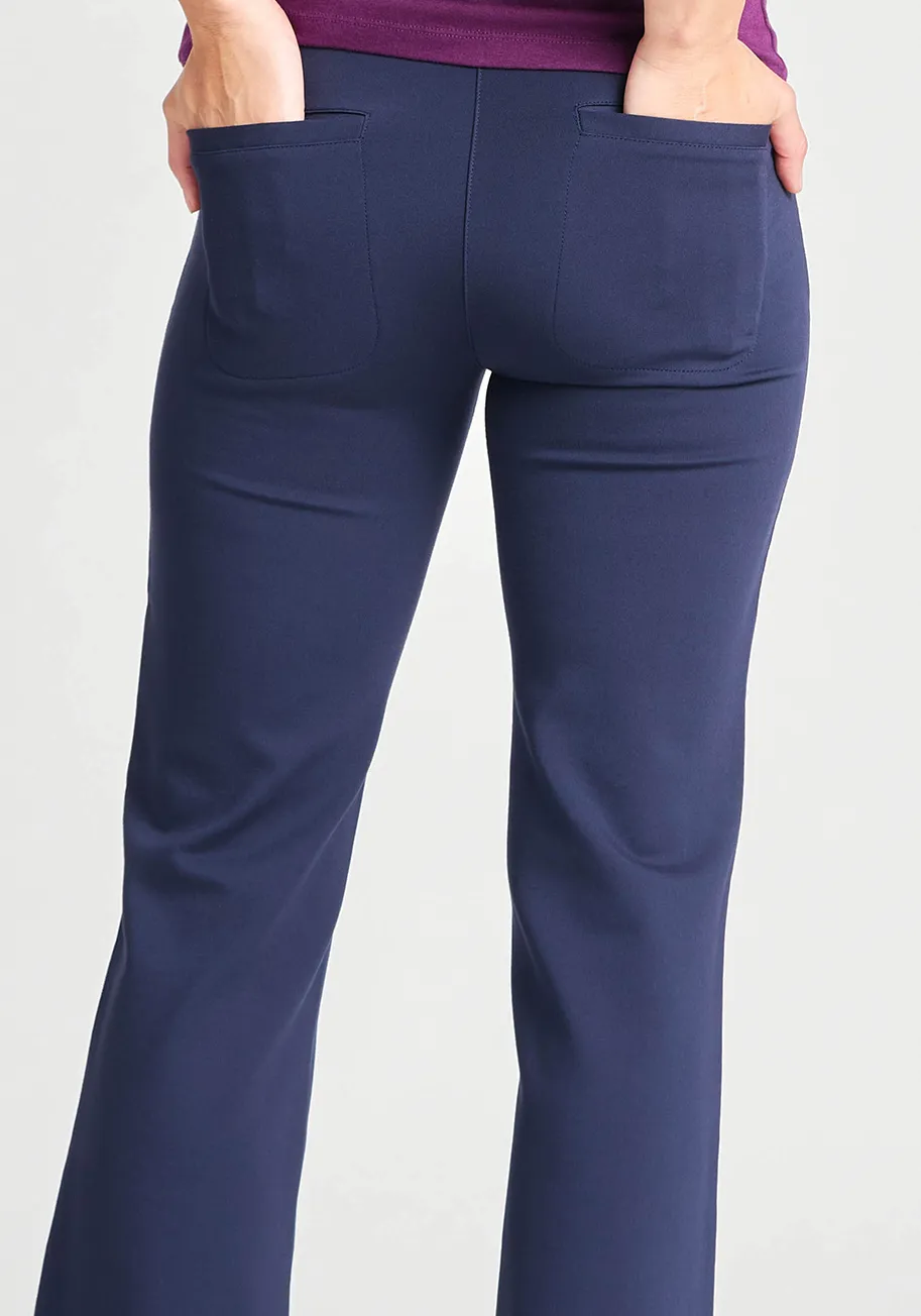 Boot-Cut | Two-Pocket Dress Pant Yoga Pants (Navy)