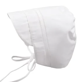 Boys White Stitched Bonnet