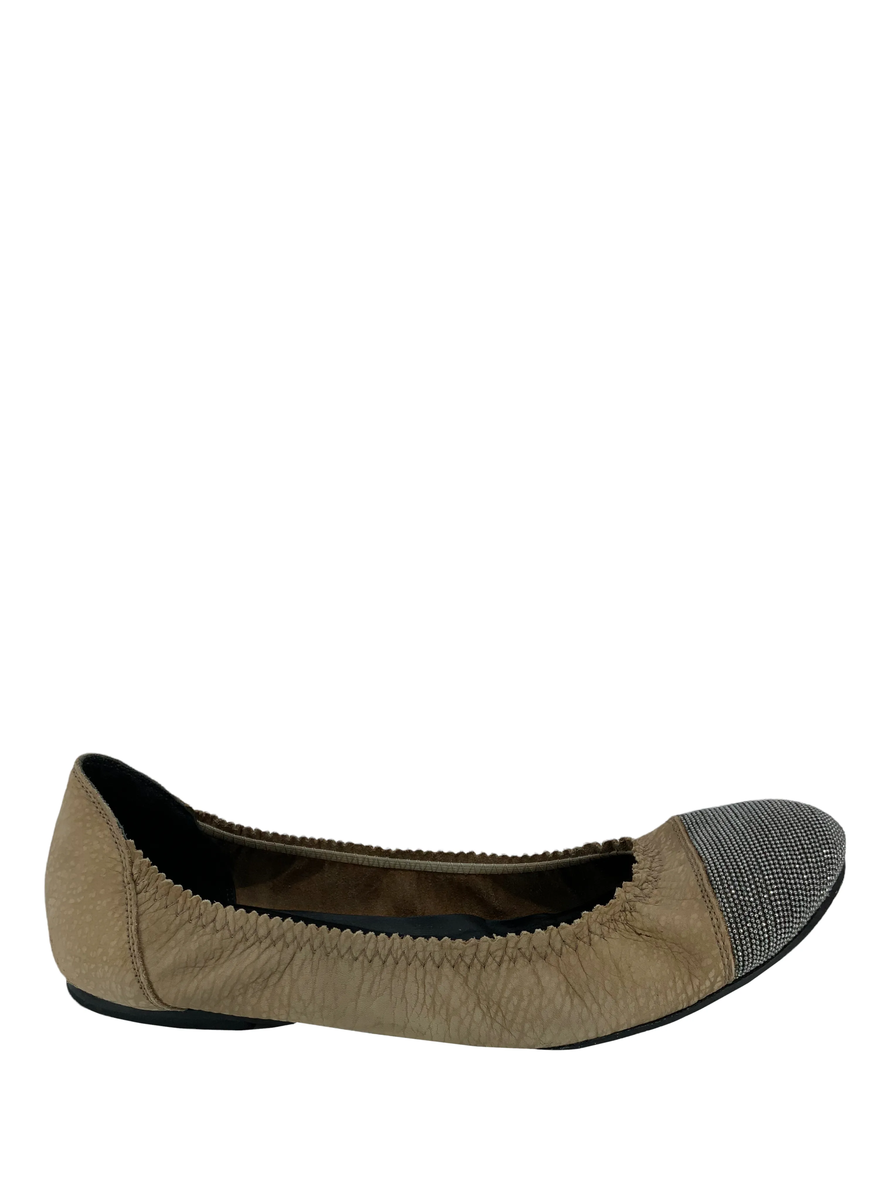 Brunello Cucinelli Monili Cap-Toe Ballerina Flats Size 7.5