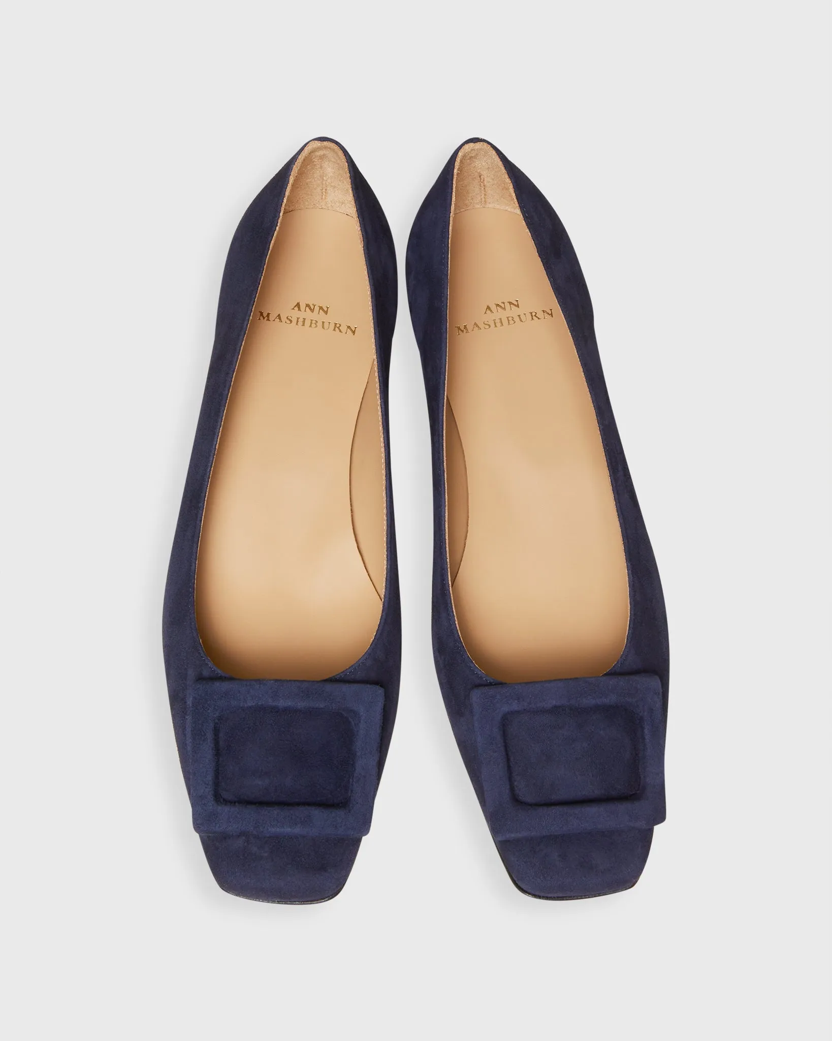 Buckle Shoe in Navy Suede