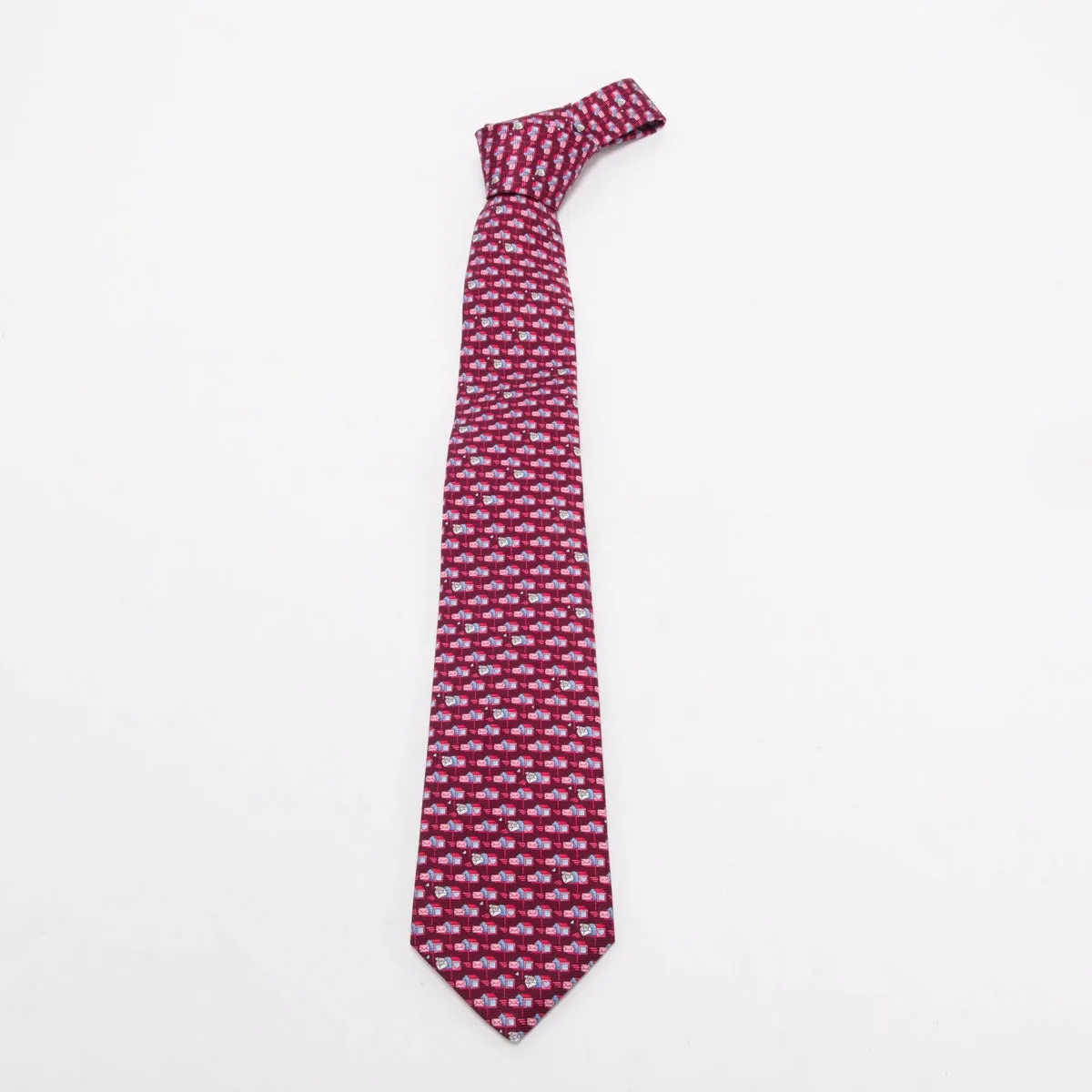 Bulgari Red Pictorial Tie