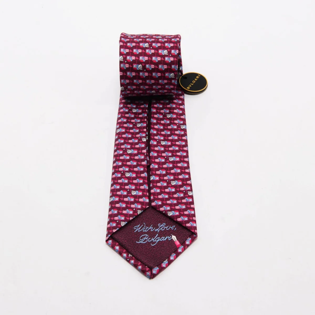 Bulgari Red Pictorial Tie