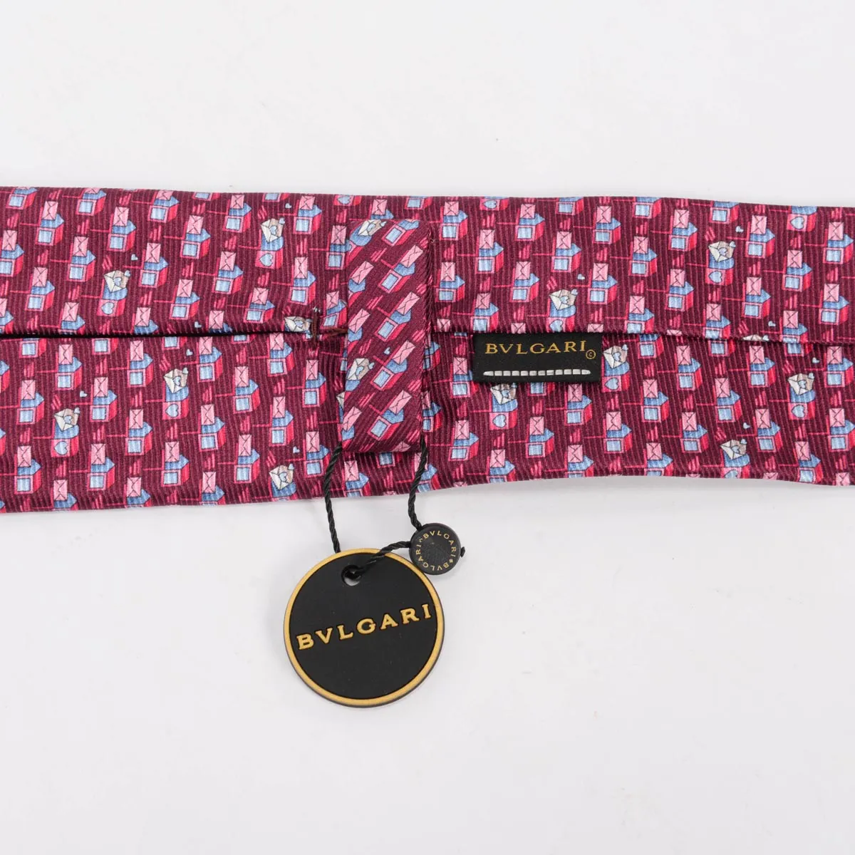 Bulgari Red Pictorial Tie