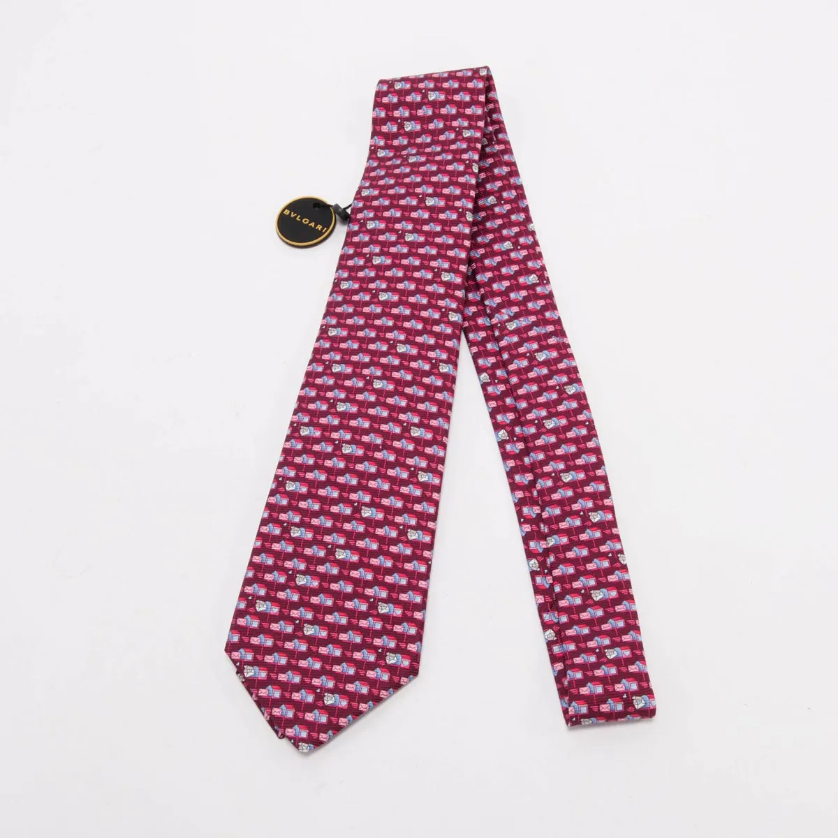 Bulgari Red Pictorial Tie