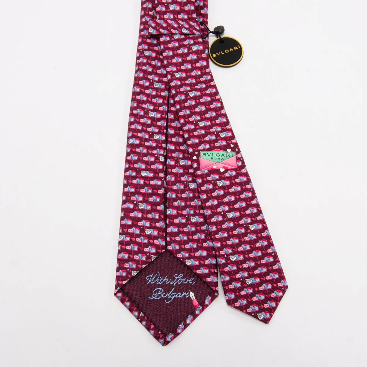 Bulgari Red Pictorial Tie