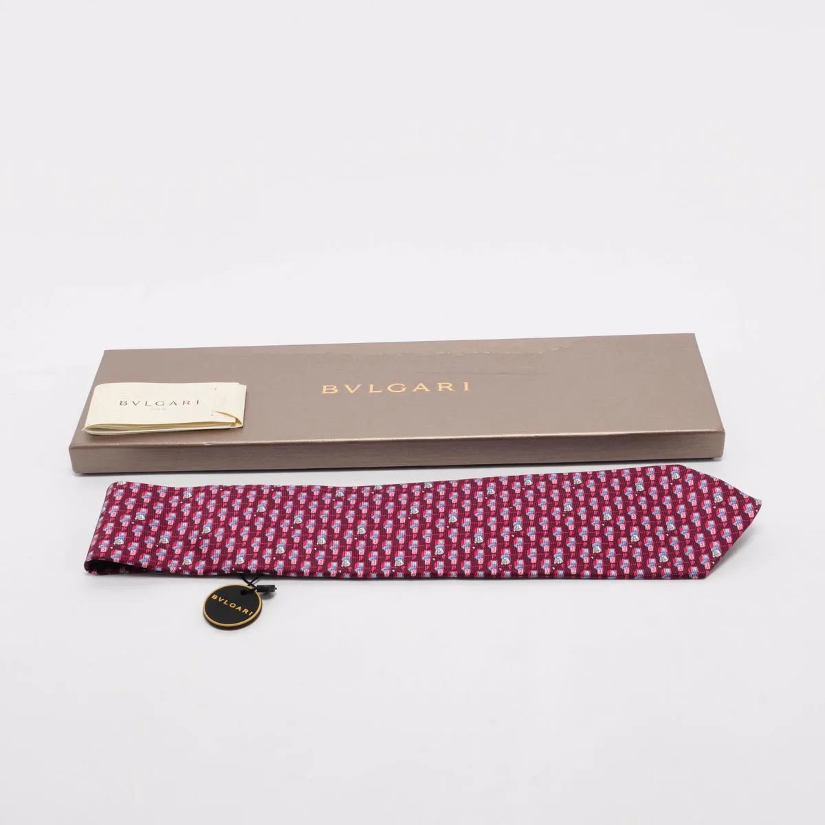 Bulgari Red Pictorial Tie