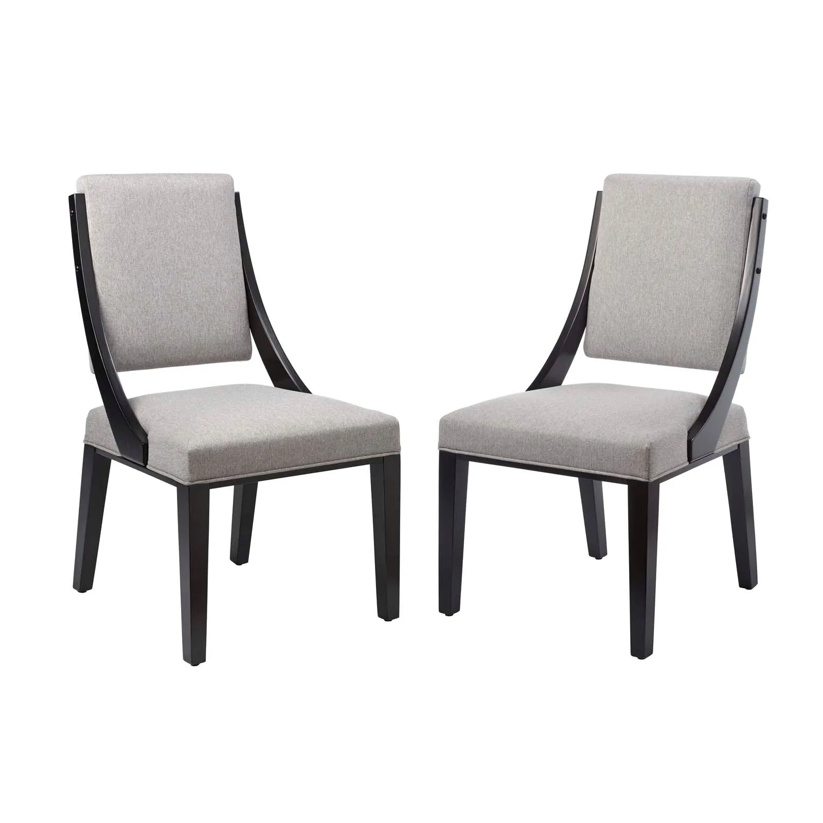 Cambridge Upholstered Fabric Dining Chairs - Set of 2 By Modway - EEI-4553 - Light Gray