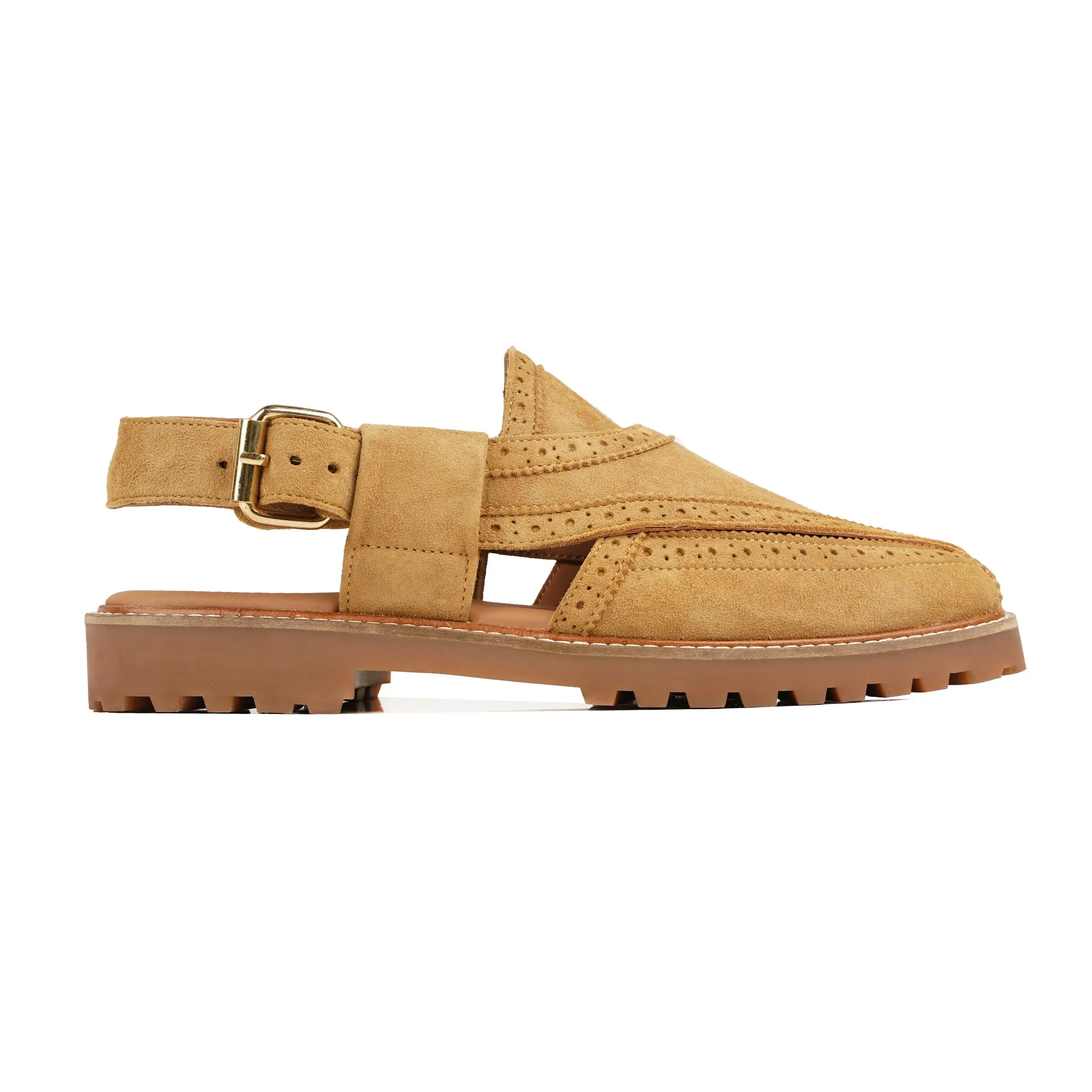 Chika - Men's Tan Kid Suede Sandal